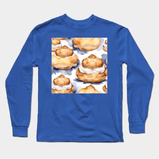 National Cream Puff Day- January 2 - Watercolor Long Sleeve T-Shirt